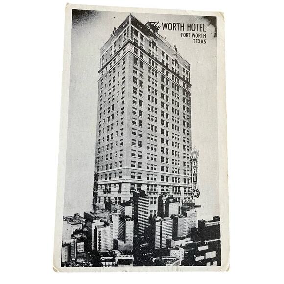 The Worth Hotel Fort Worth Texas Vintage Post Card / Greeting Card - Picture 1 of 2